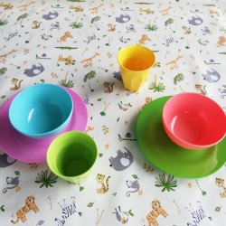 Brnevoksdug med dyremotiver