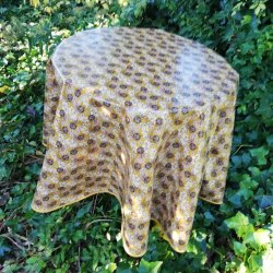 Rund voksdug 140 cm Sennepsfarvet Au Maison