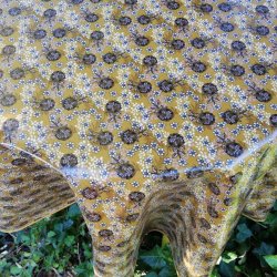 Rund voksdug 140 cm Sennepsfarvet Au Maison