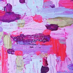 Pink Happy Maleri 40 x 40 cm