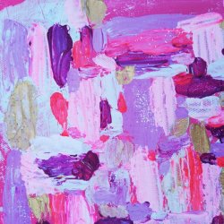 Pink Happy Maleri 40 x 40 cm