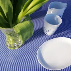 Rund voksdug 140 cm Bl Strib 