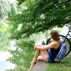 Cykeltaske Indigo med Rygsk