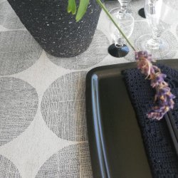 Tekstildug Gr med Store Cirkler