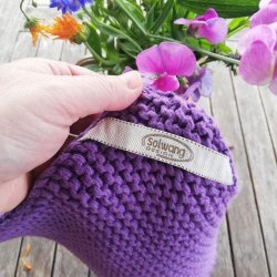 Grydelapper Strikket i Lilla