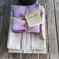 Viskestykke Edith Stribet Lilla