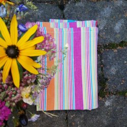 Solwang Viskestykke Rd/Gul/Turkis kotex