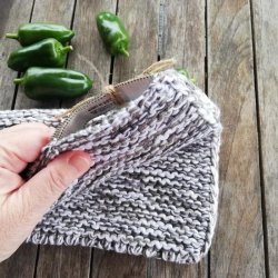 Grydelapper Sort/Hvid Meleret Strik