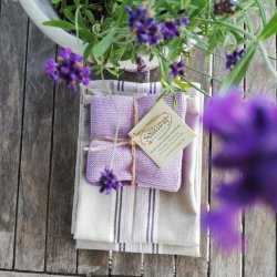 Viskestykke Edith Stribet Lilla