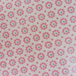 Rund Voksdug med Elastik Au Maison Belle Fleur Light Rose 140 cm