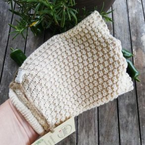 Badehandske Creme/Natur