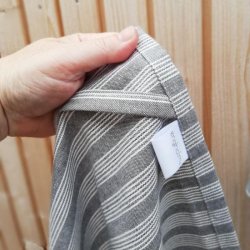 Viskestykke Sort/Gr Almue Strib