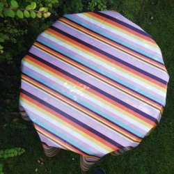 Rund voksdug 140 cm Diagonalt Stribet