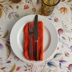 Tekstildug Pastel Orange Blomster 140 cm Elastik