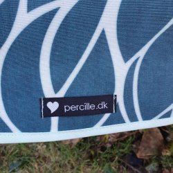 Rund tekstildug 139 cm Petrol med Mint mnster