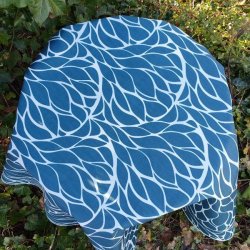 Rund tekstildug 139 cm Petrol med Mint mnster