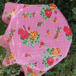 Rund voksdug 120 cm Rosendal Pink