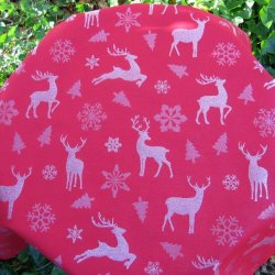 Rund rd tekstildug 116 cm Jul med Rensdyr