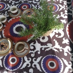 Tekstildug Retro Brun og Orange