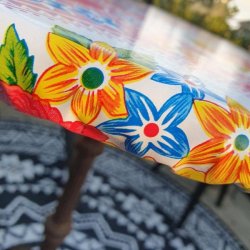 Rund voksdug med elastik 60 cm Outlet Rosario Rosa