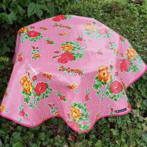 Rund voksdug 120 cm Rosendal Pink