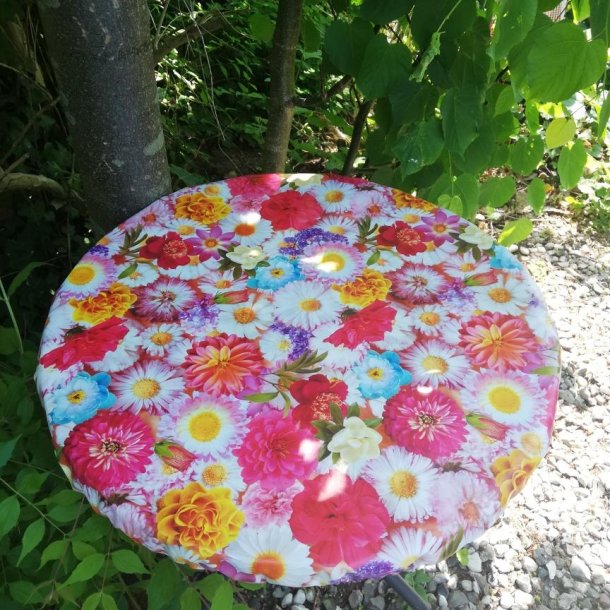 Rund Voksdug med Elastik Flower Power 139 cm