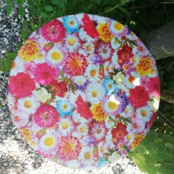 Rund Voksdug med Elastik Flower Power 139 cm