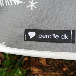 Rund tekstildug 119 cm Gr med Juletrer