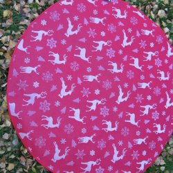 Rund rd tekstildug 116 cm Jul med Rensdyr