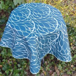 Rund tekstildug 139 cm Petrol med Mint mnster