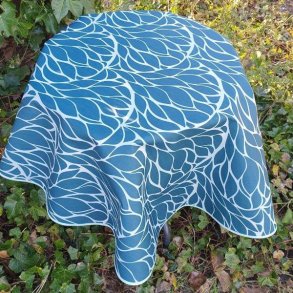 Rund tekstildug 139 cm Petrol med Mint mnster