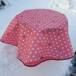 Rund voksdug 140 cm Pink Krlighed