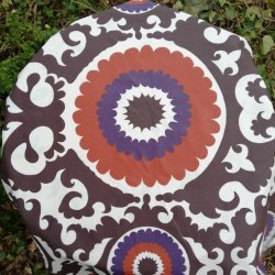 Rund tekstildug 120 cm Retro Brun, Lilla og Orange