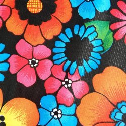  Flowerrain Sort Voksdug