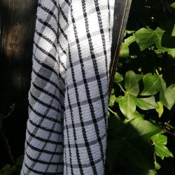 Viskestykke Frott Hvid med Sort 