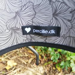 Slvfarvet og Sort Rund Voksdug 113 cm