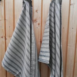 Viskestykke Sort/Gr Almue Strib