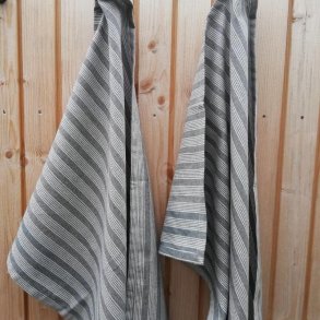 Viskestykke Sort/Gr Almue Strib