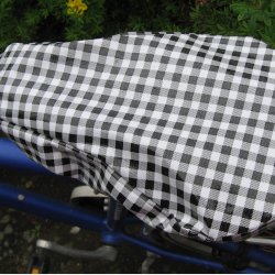 Cykelsadelovertrk Margit Sort og Hvid ternet