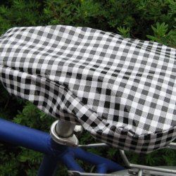 Cykelsadelovertrk Margit Sort og Hvid ternet