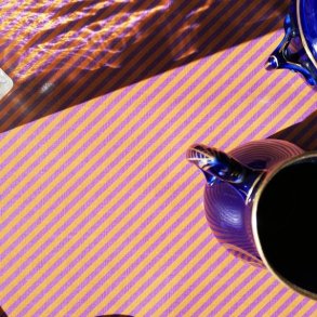 Voksdug Diagonalt Orange og Lilla Strib Au Maison