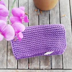 Grydelapper Strikket i Lilla