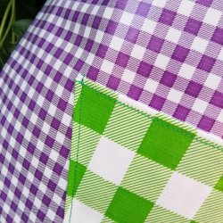 Brneforklde Voksdug Lilla med Grn Lomme