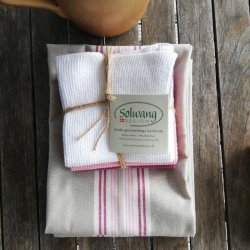 Viskestykke Edith Stribet Rosa