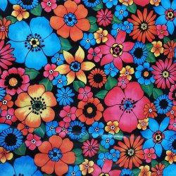  Flowerrain Sort Voksdug