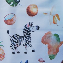 Brnevoksdug med Flodhest, Giraf og Zebra